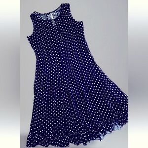 Jessica Howard Navy Polka Dot Midi Dress